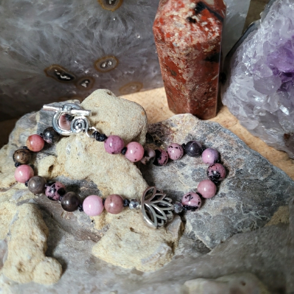 Handmade Rhodonite bracelet